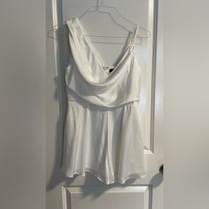 White asymmetrical romper